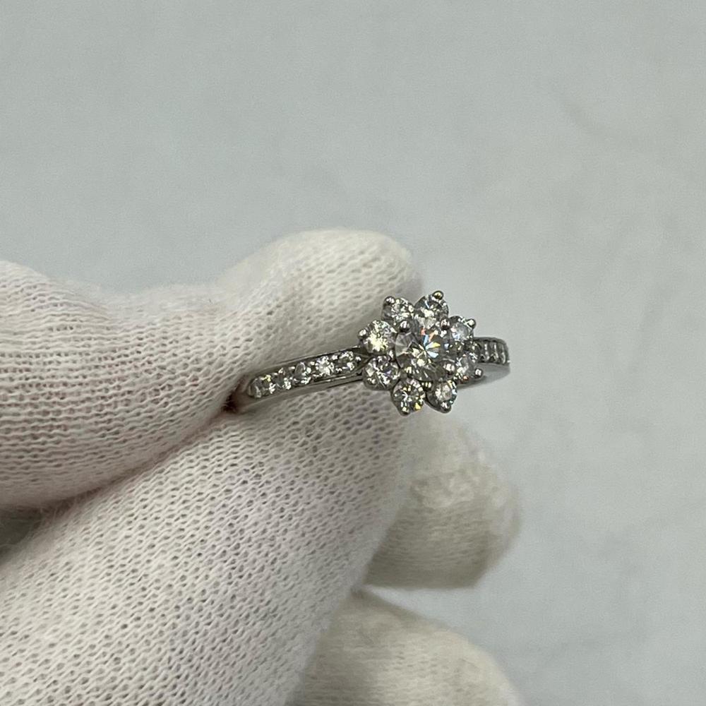 Tiffany & Co. Flora Ring, Pt950 Platinum/Diamond, Silver, Women's - Picture 5 of 7